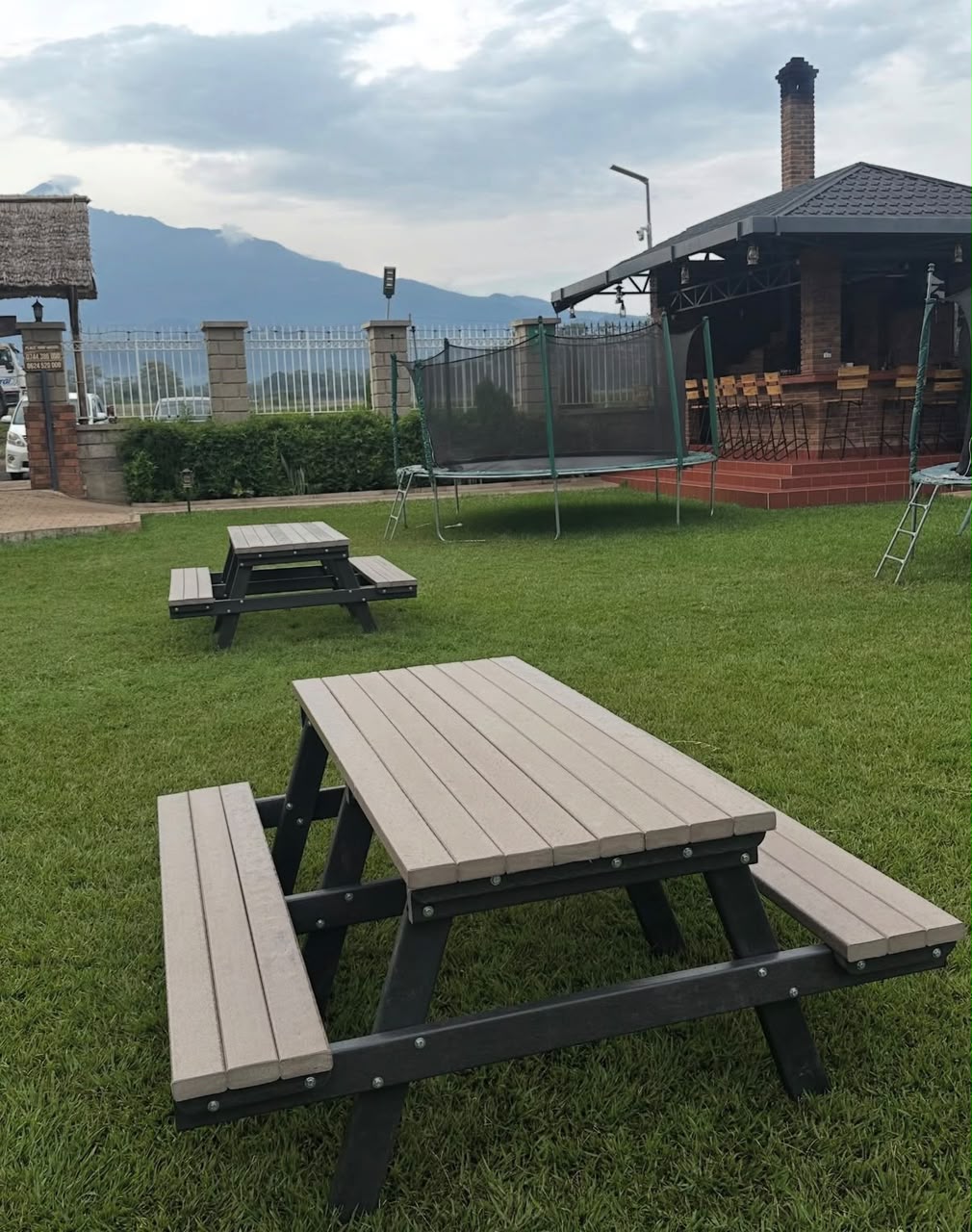 Picnic Table with Attached Benches
